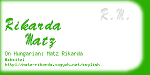 rikarda matz business card